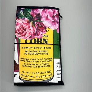 Repurposed Floral Print Wallet Planner Organizer Zipper Pockets Notes